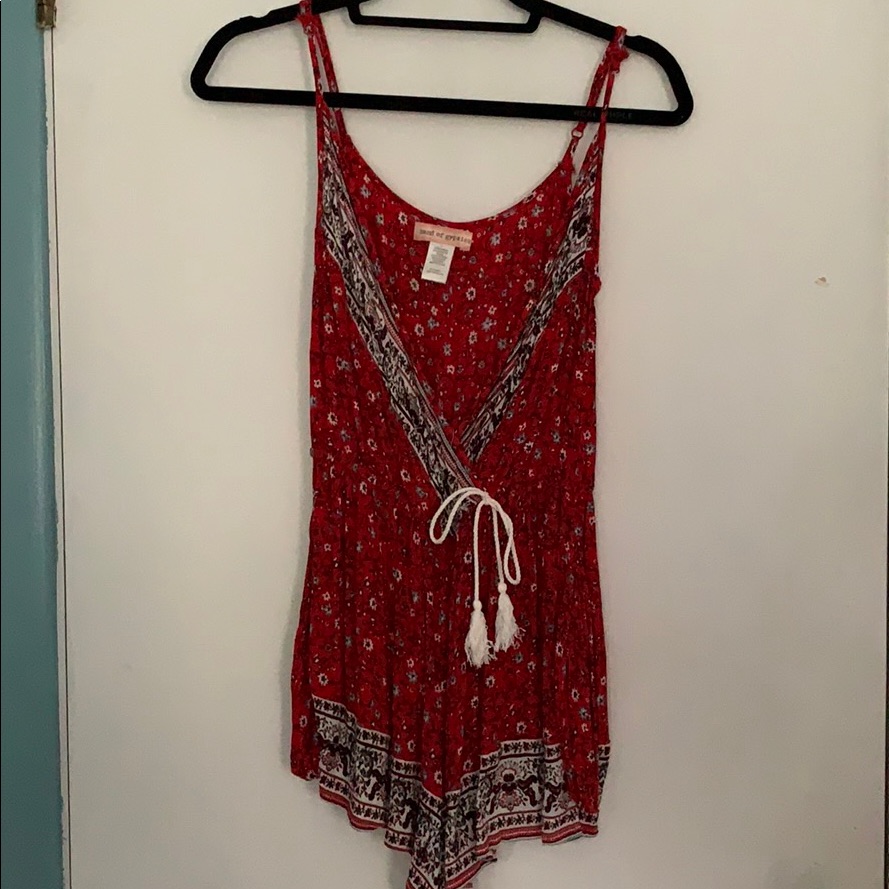 Cute Pattern Red Romper